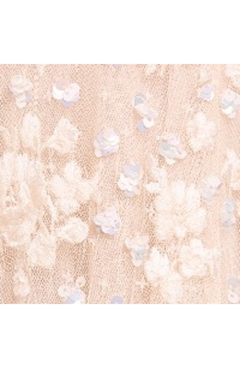 Needle & Thread Dahlia Ditsy Short Cape Ankle Gown, Alternate, color, Cream