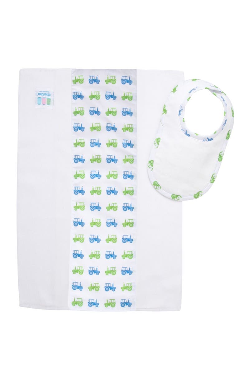 3 Marthas Print Drooler Bib & Burp Set, Alternate, color, Tractor Print