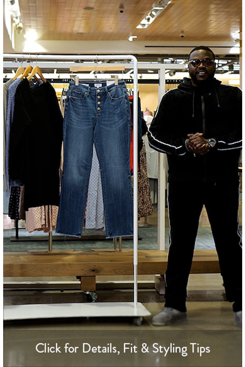 Marilyn High Waist Button Fly Raw Hem Straight Leg Jeans video