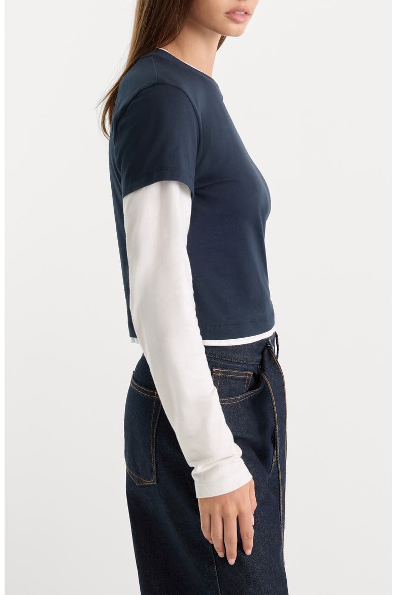 The Combo Layered T-Shirt, Alternate, color, NAVY WITH CHALK