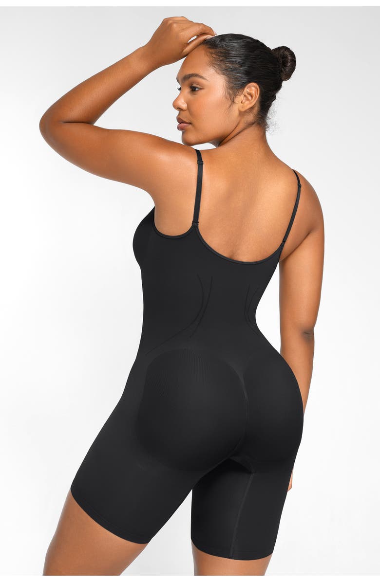 Shapellx Seamless Mid-Thigh Full Shaping Bodysuit, Alternate, color, Standard Black