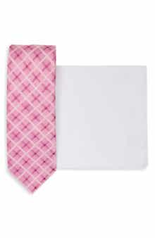 2-Piece Check Tie & Pocket Square Set