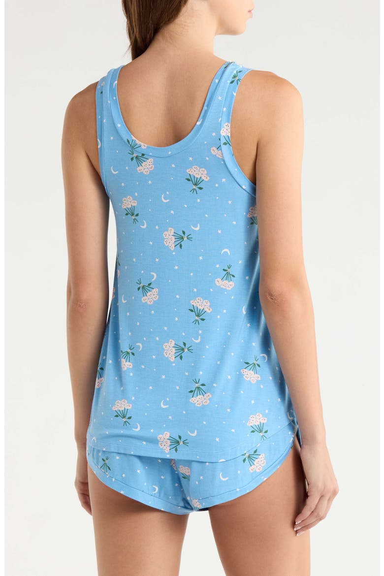 Good Times Short Pajamas, Alternate, color, BLUE FLORAL MOONS
