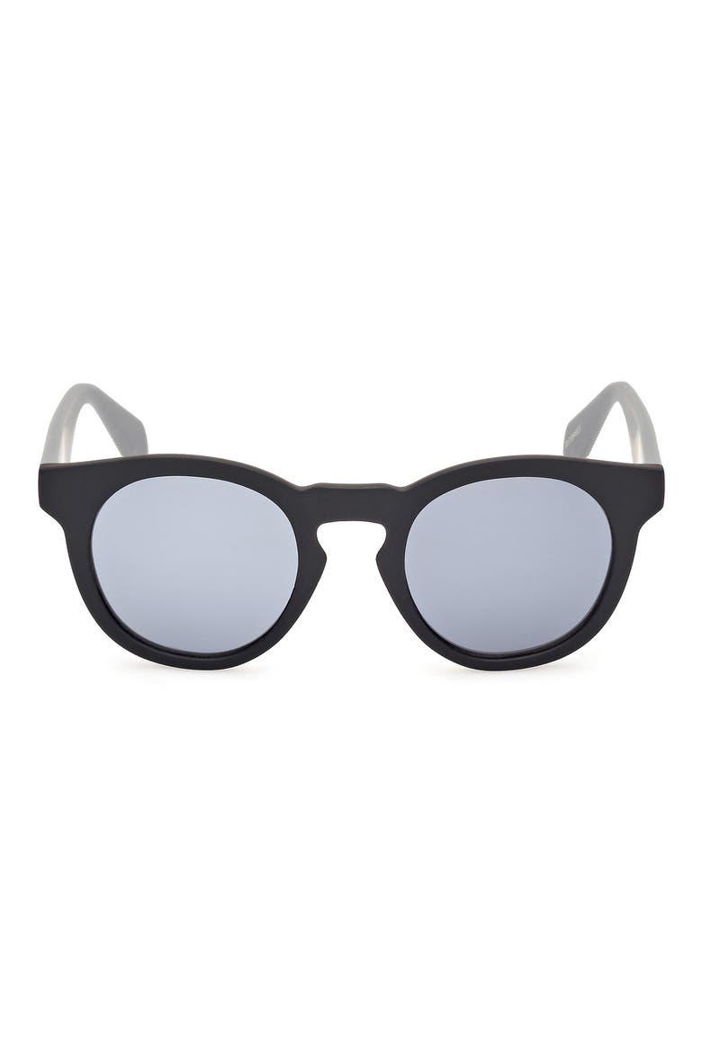 Round Sunglasses, Main, color, MATTE BLACK/ SMOKE MIRROR