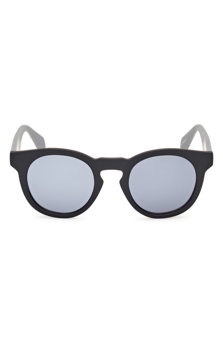 adidas Round Sunglasses, Main, color, Matte Black/ Smoke Mirror