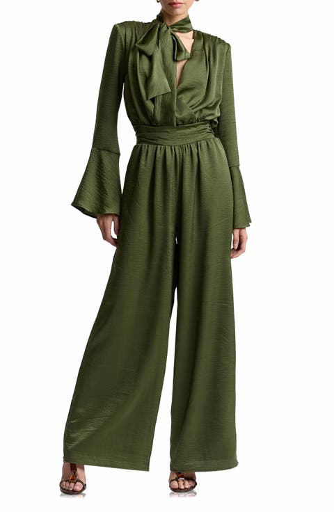 Bell Sleeve Wide Leg Jumpsuit