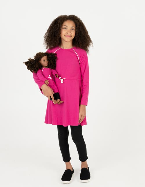 Leveret Girls Bow Tie Dress With Matching Doll Dress In Pink