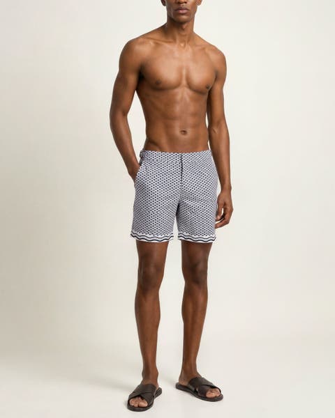 Bulldog Mid-Length Ocra Printed Swim Shorts