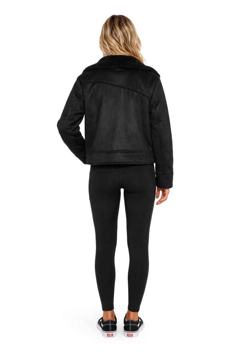 Megan Faux Fur Jacket, Alternate, color, BLACK