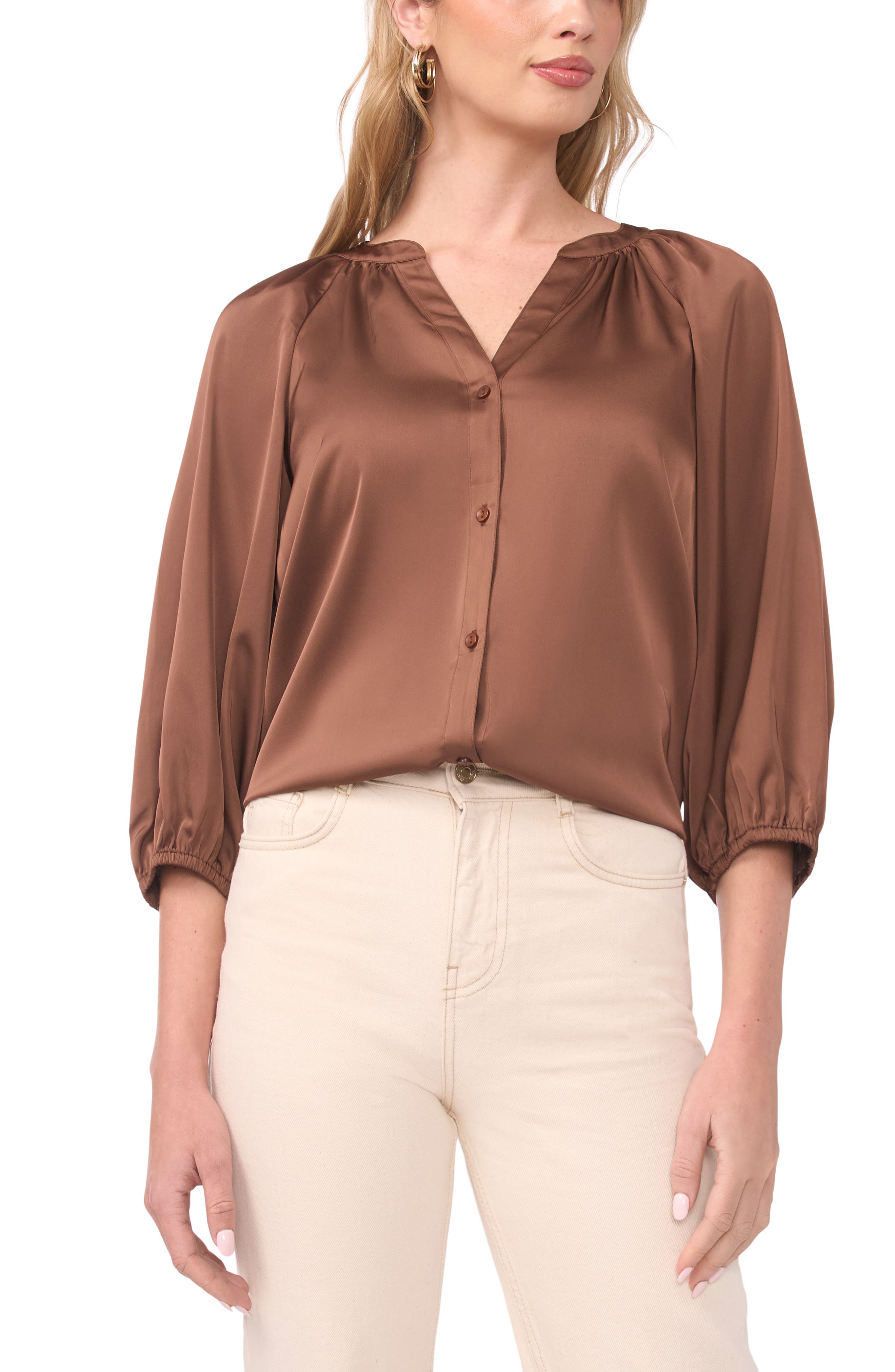 Raglan Sleeve Satin Top