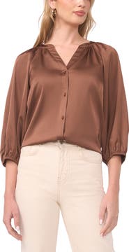 Vince Camuto Raglan Sleeve Satin Top