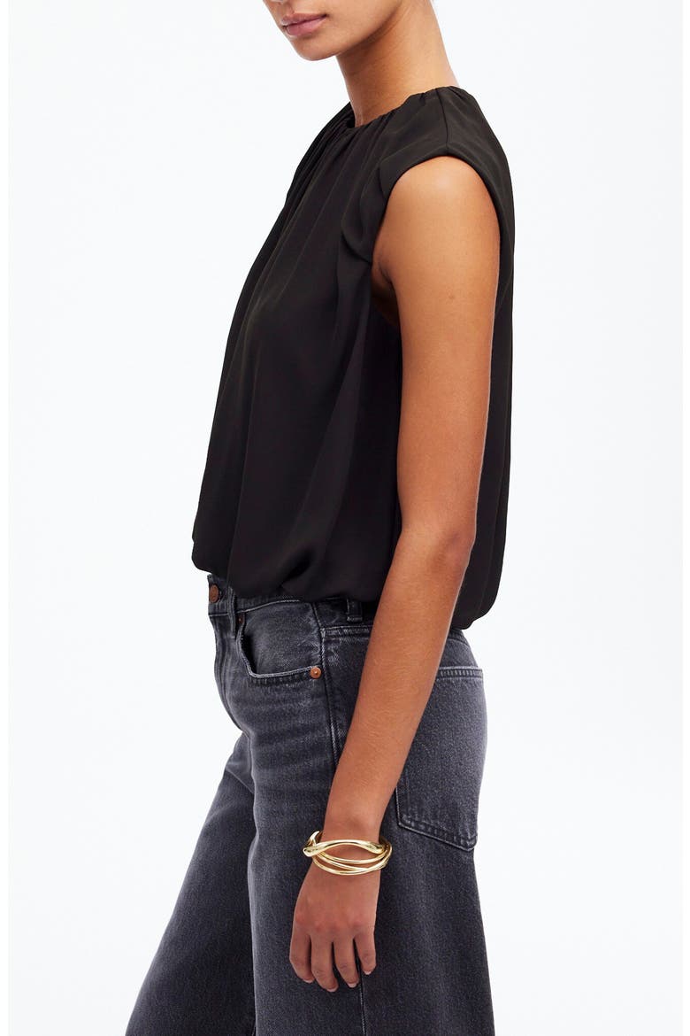 Sleeveless Chiffon Bubble Top, Alternate, color, TRUE BLACK