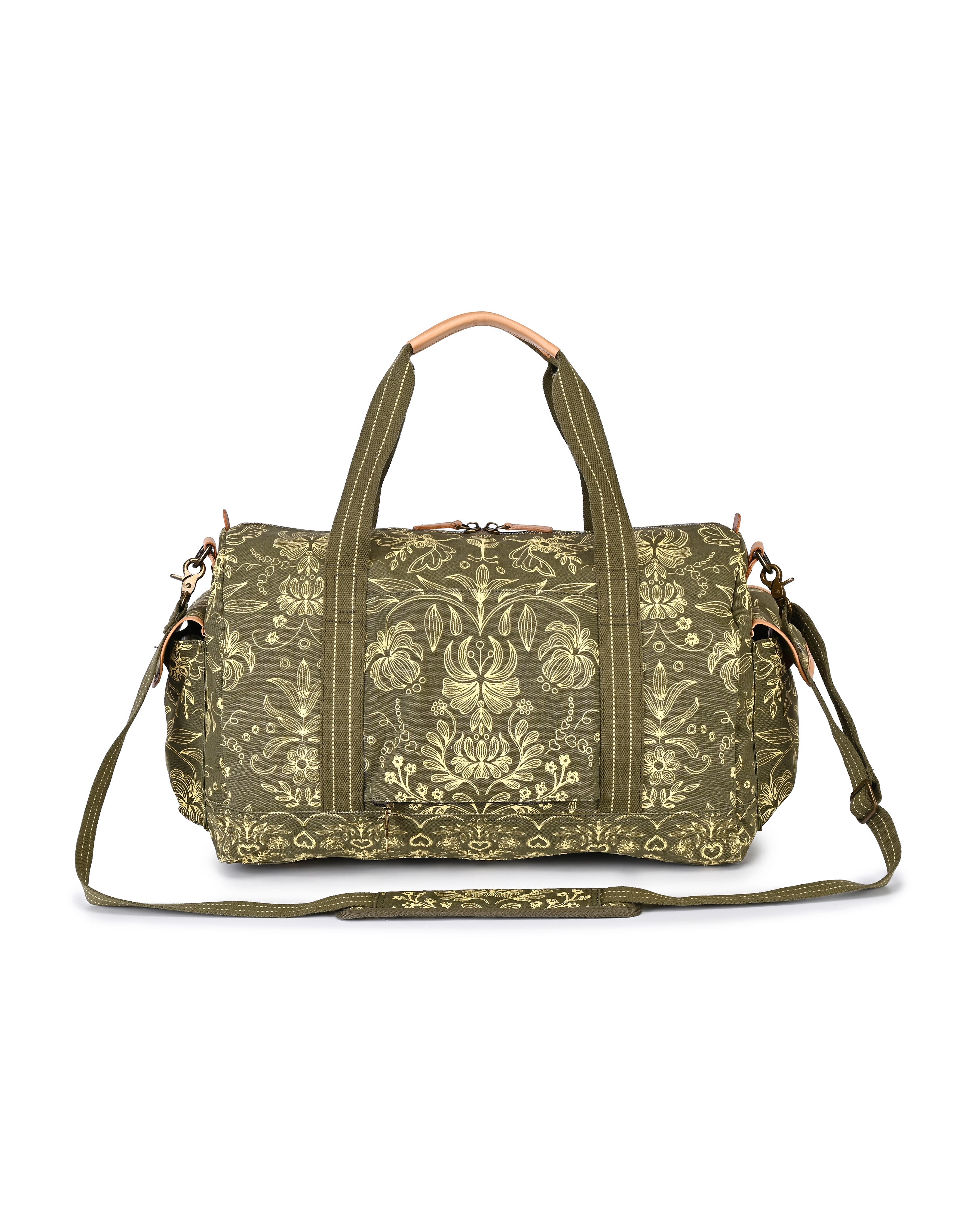 TSD Brand Valley and Sky Lightweight Travel Weekender, Alternate, color, Olive Cream