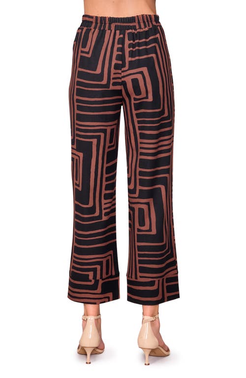 Melloday Techno Print Wide Leg Pants In Brown