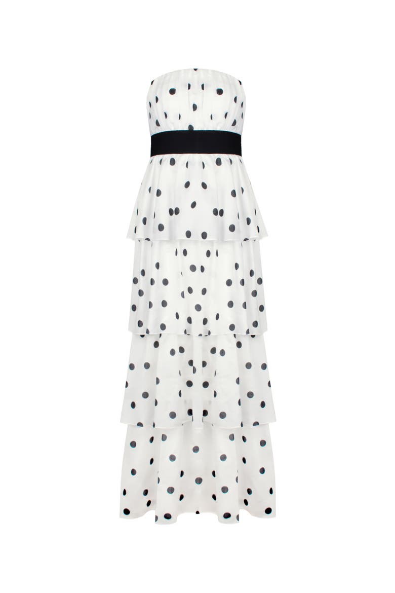 Claudia Print Tiered Dress, Alternate, color, Black