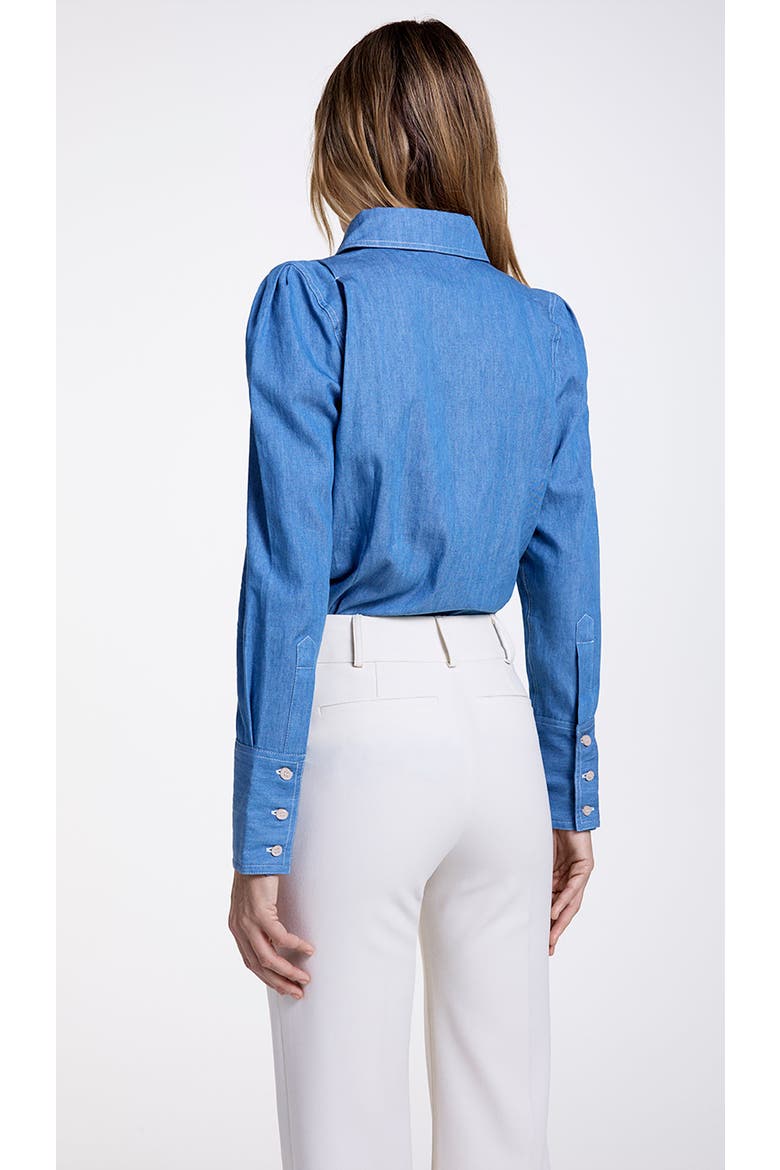 Box Pleat Pocket Denim Shirt, Alternate, color, Denim