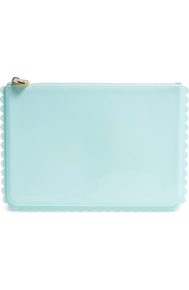 Stoney Clover Lane Jelly Scalloped Flat Pouch, Main, color, Sky