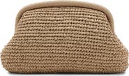 MANGO Natural Fiber Frame Clutch