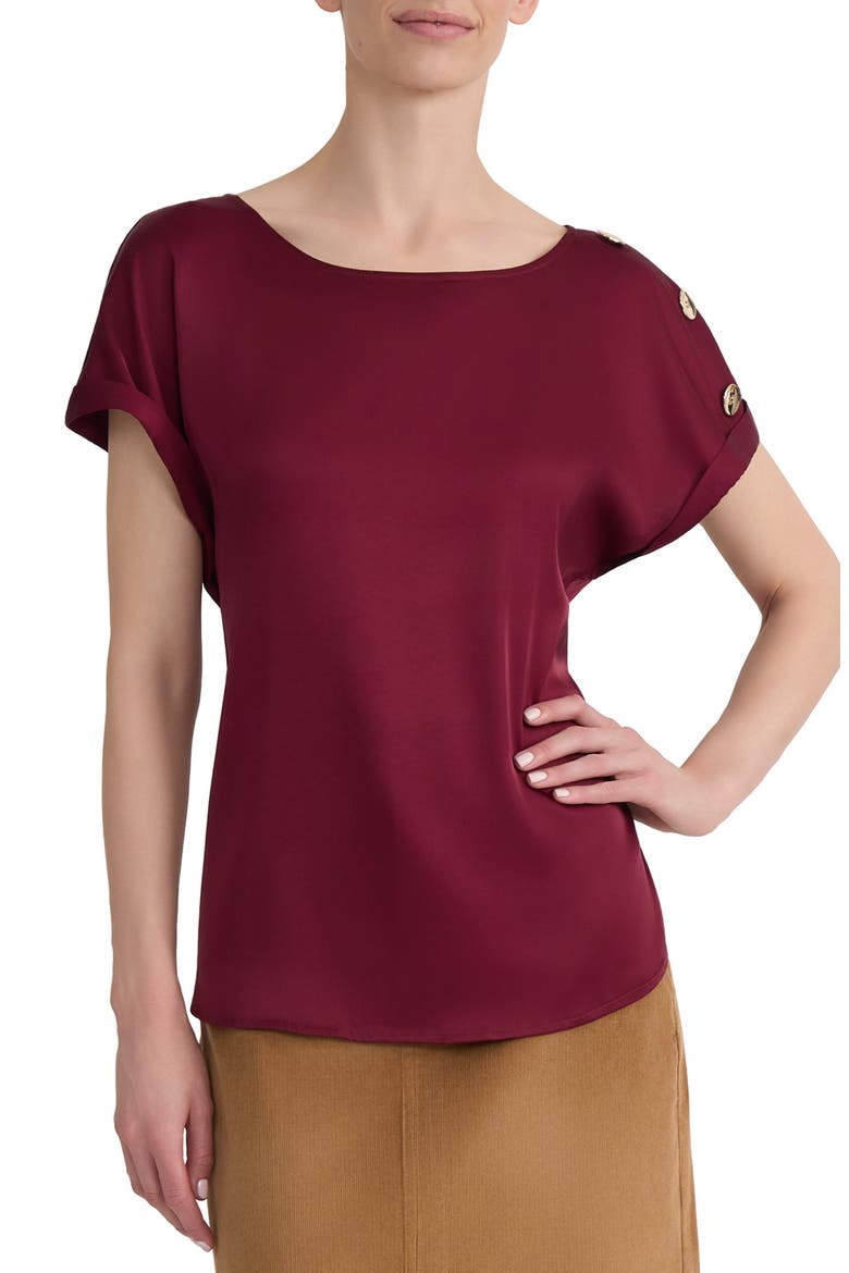 Shoulder Button Detail Top, Main, color, CLASSIC WINE