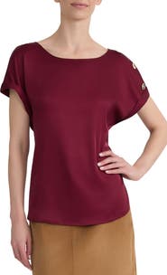 Jones New York Shoulder Button Detail Top