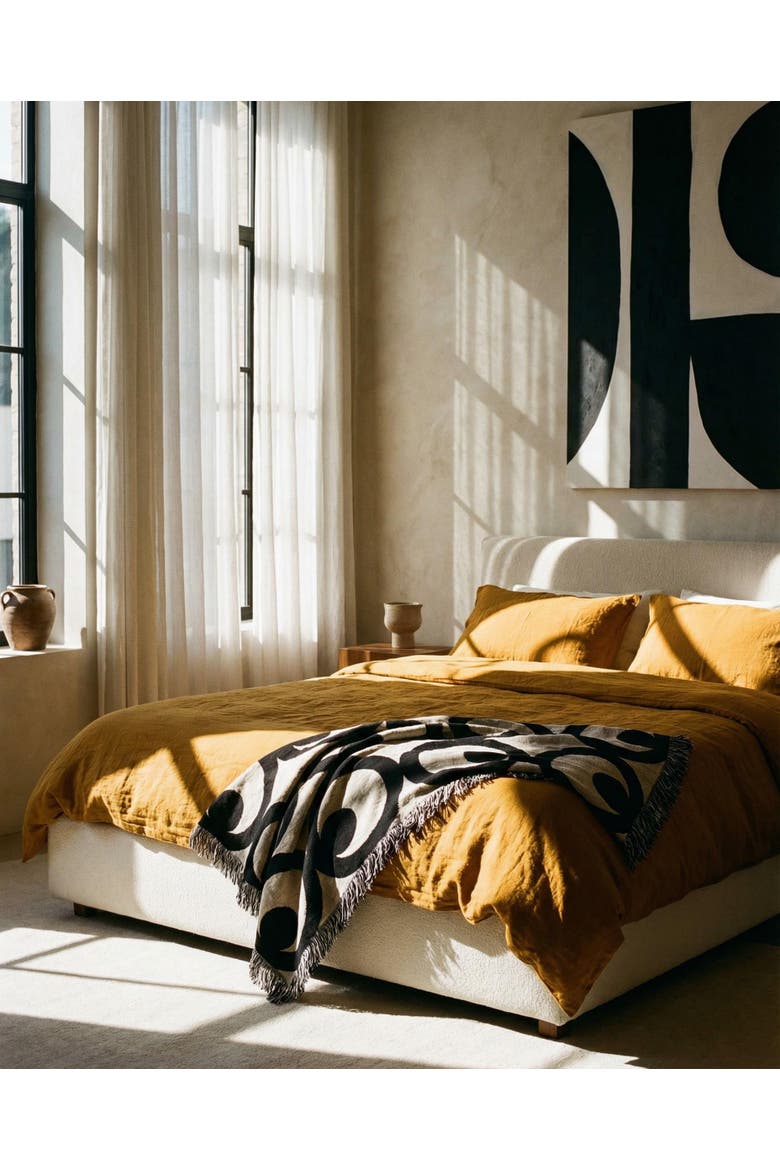 Mate Masie Cotton Knit Blanket, Alternate, color, Black And White