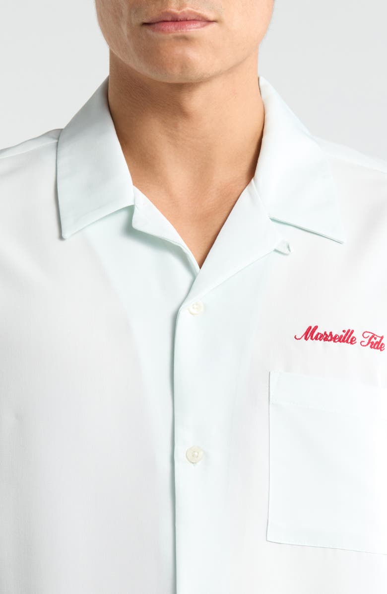 PacSun Ribbon Short Sleeve Button-Up Shirt, Alternate, color, Light Blue