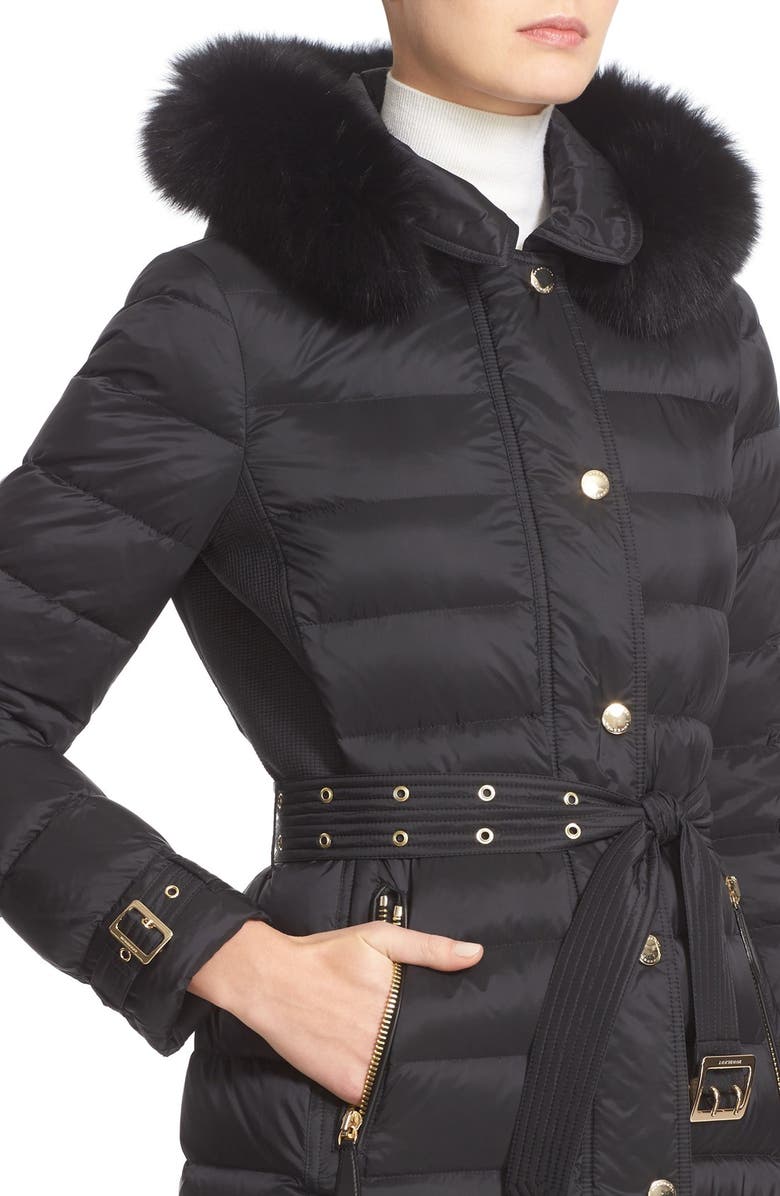 Burberry Ashmoore Down Puffer with Genuine Fox Fur Trim, Alternate, color, 