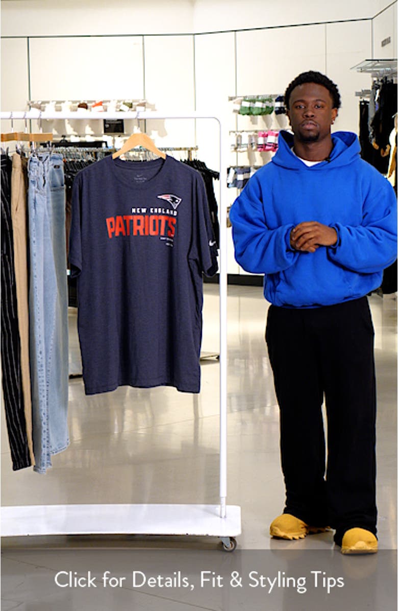 Men's Nike Heather Navy New England Patriots Team Tri-Blend T-Shirt, sales video thumbnail