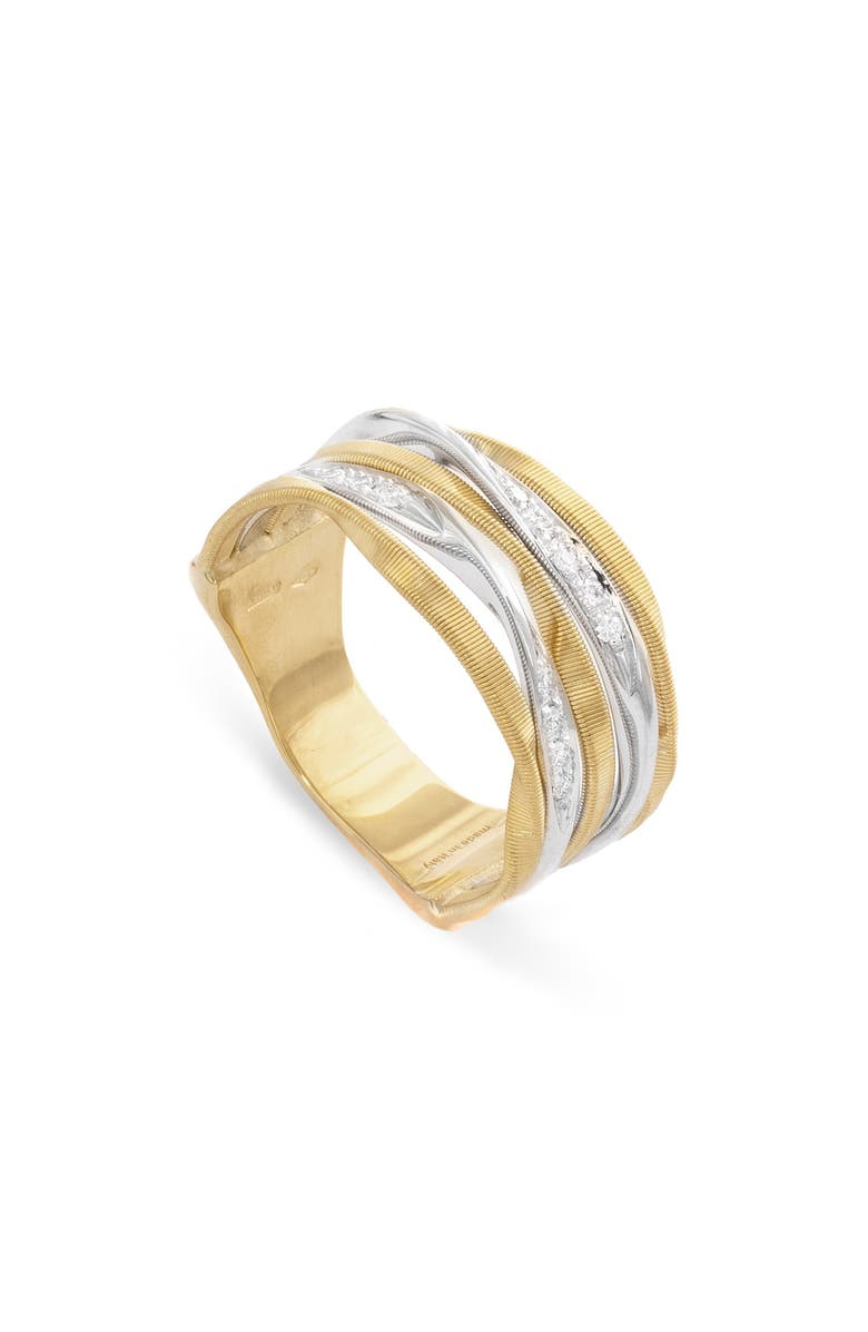 Marco Bicego Marrakech Diamond Stack Ring, Main, color, Yellow Gold
