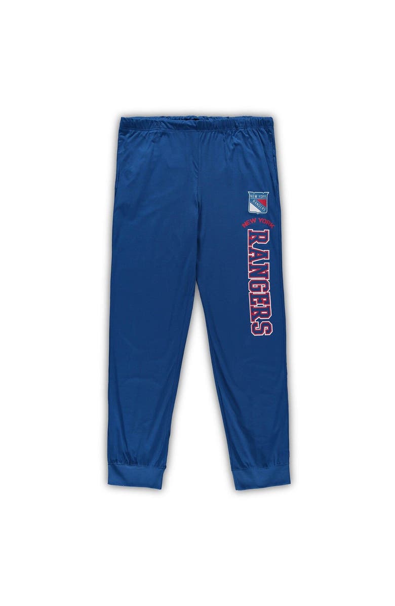 CONCEPTS SPORT Men's Concepts Sport Blue New York Rangers Big & Tall Pullover Hoodie & Joggers Sleep Set, Alternate, color, Blue