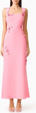 Elliatt Hayley Beaded Floral Appliqué Sheath Gown