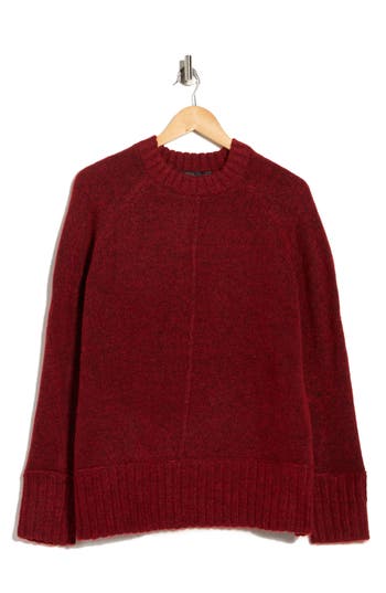 Rdi Crewneck Pullover Sweater In Burgundy