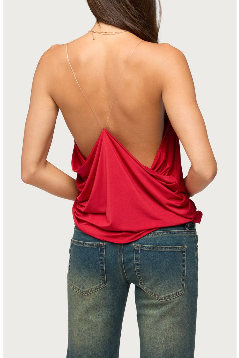 Ainsley Wrap Front Top, Alternate, color, RED