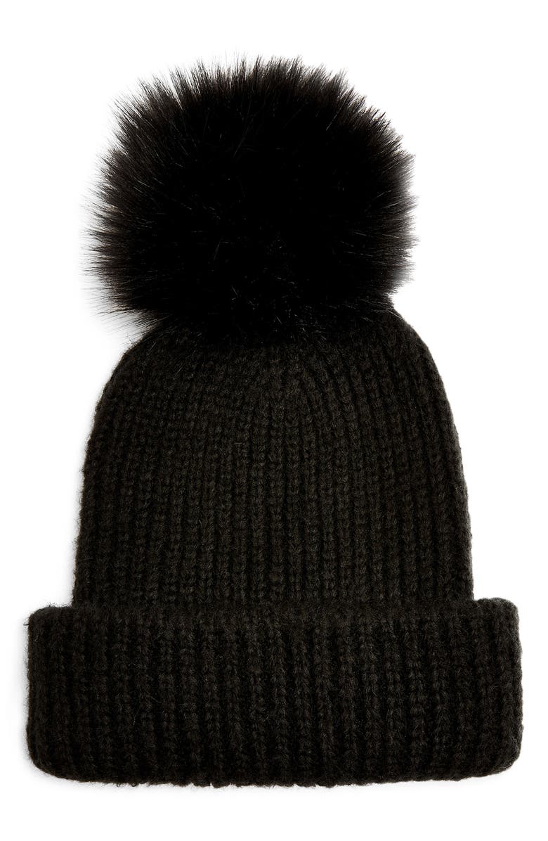 Topshop Pom Beanie, Main, color, 