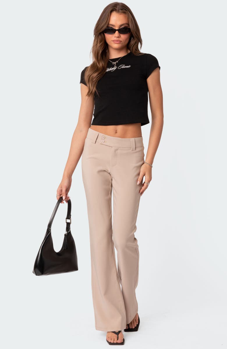 EDIKTED Enzo Flare Leg Trousers, Alternate, color, 