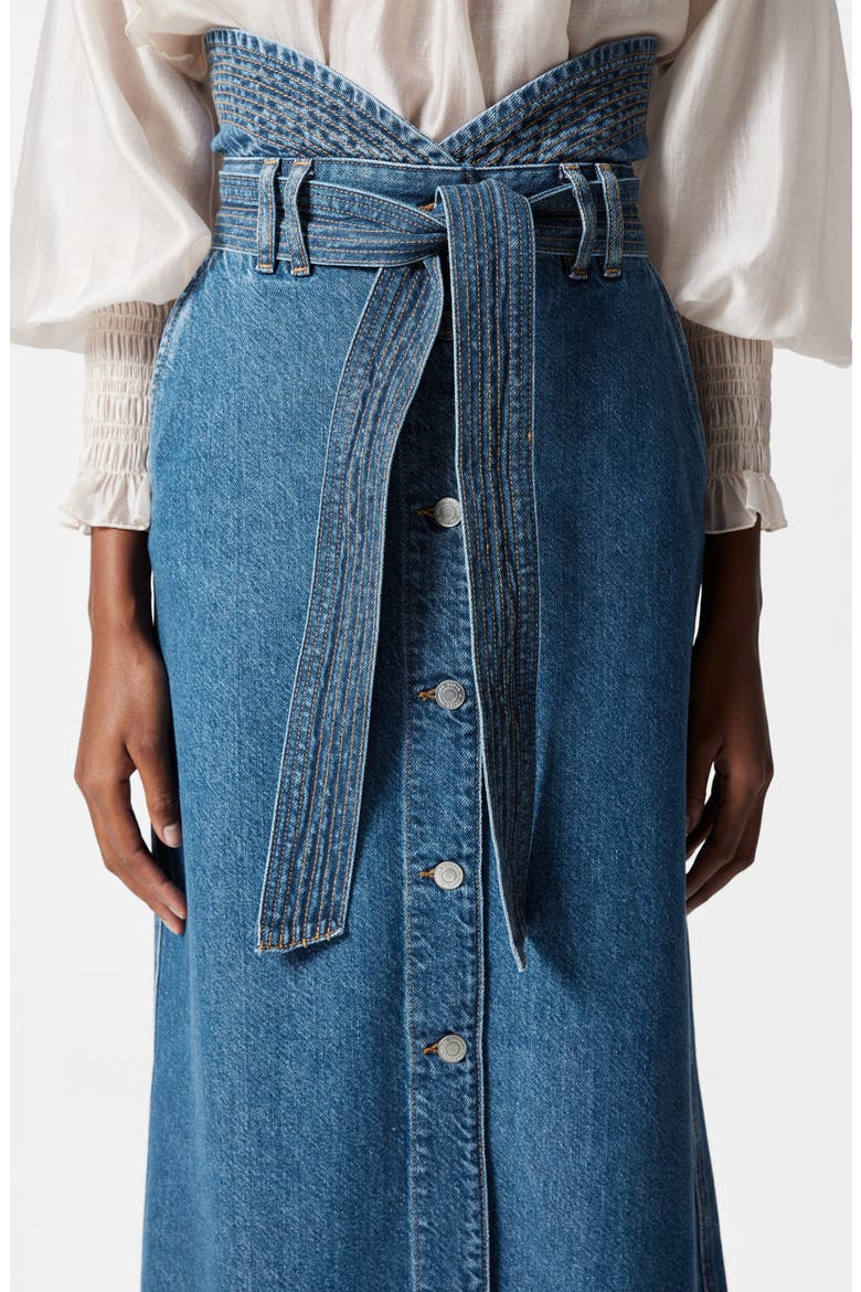 Denim Maxi Skirt, Alternate, color, BLUE MEDIUM DUSTY