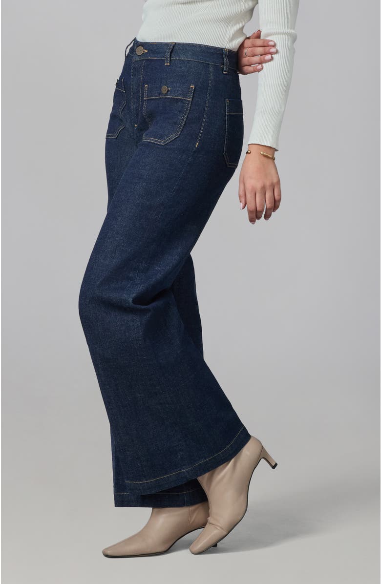 Lola Jeans Milan High Rise Wide Leg Jeans, Alternate, color, Dark Rinse Wash