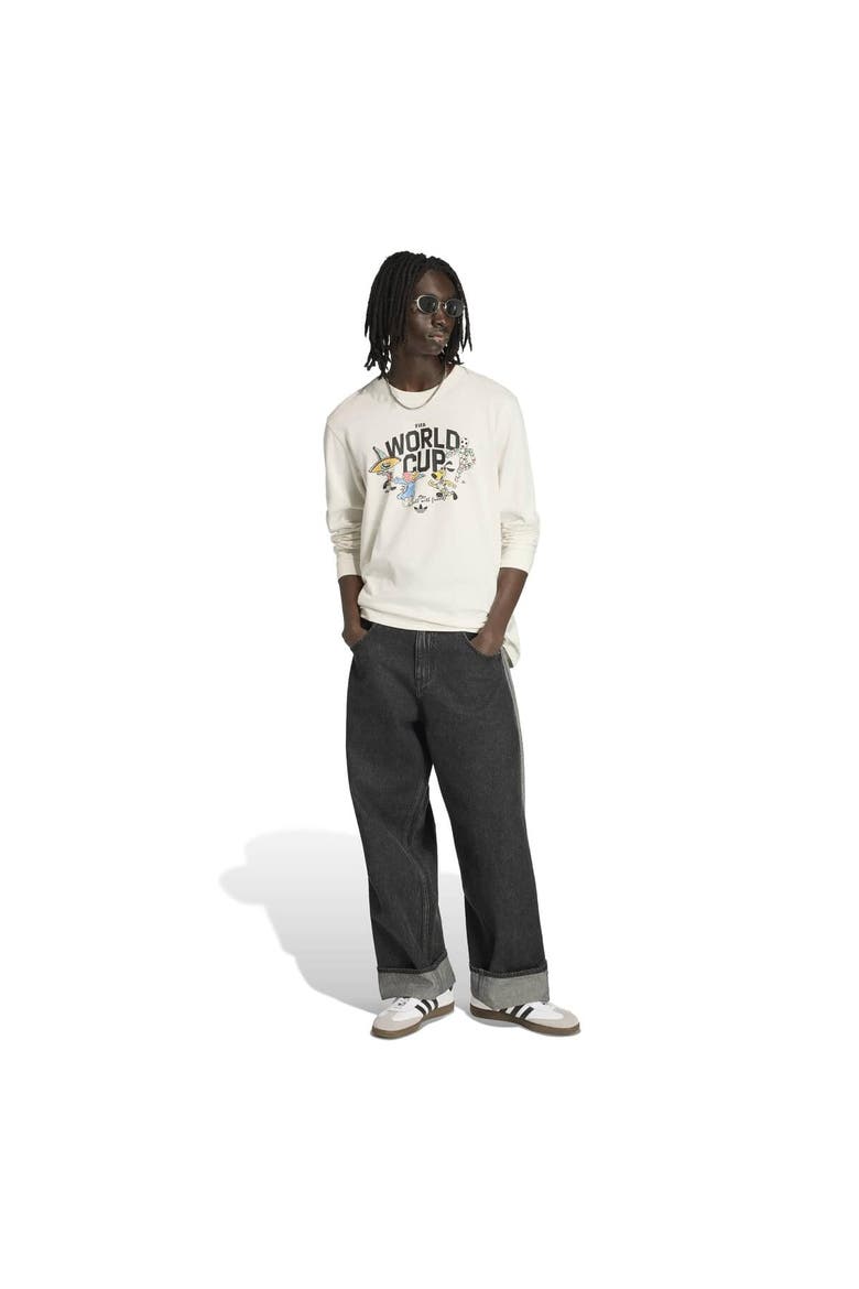 Men's adidas  White FIFA World Cup Historic Mascot Long Sleeve T-Shirt, Alternate, color, White