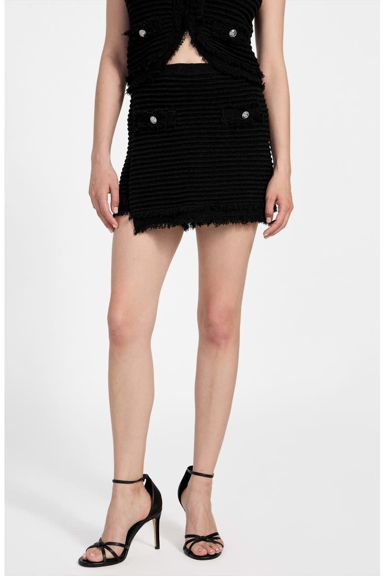 Manila Bouclé Skort, Main, color, JET BLACK
