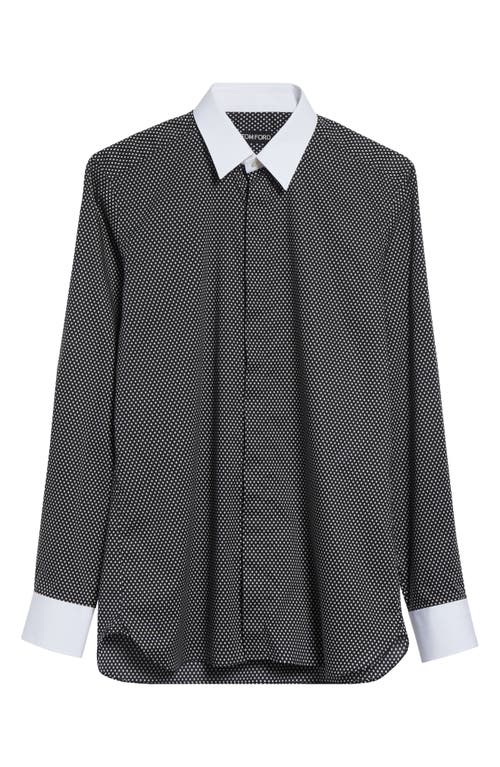 Tom Ford Diamond Print Classic Fit Button-up Shirt In Animal Print