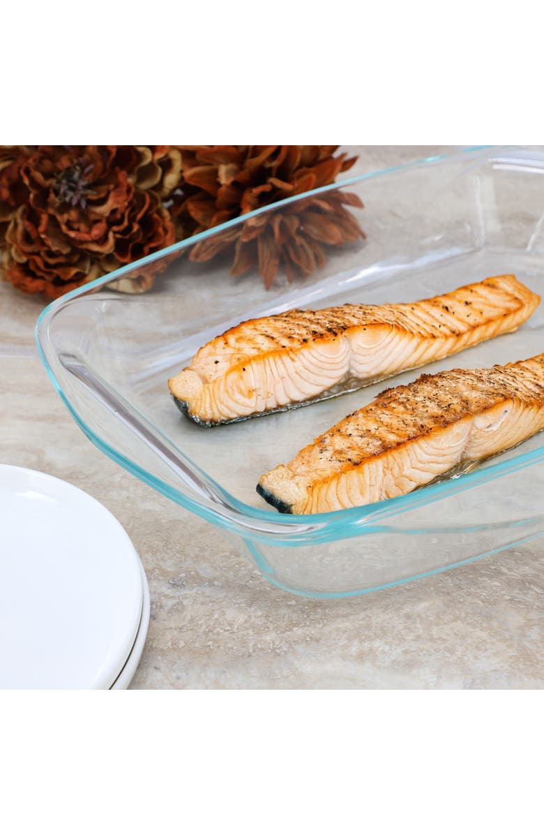 Soho Lounge Carnegie Hill 16 inch x 11 Inch x 3.1 Inch Tempe Glass Multi-Purpose Pan with Built-in Handles, Alternate, color, Clear