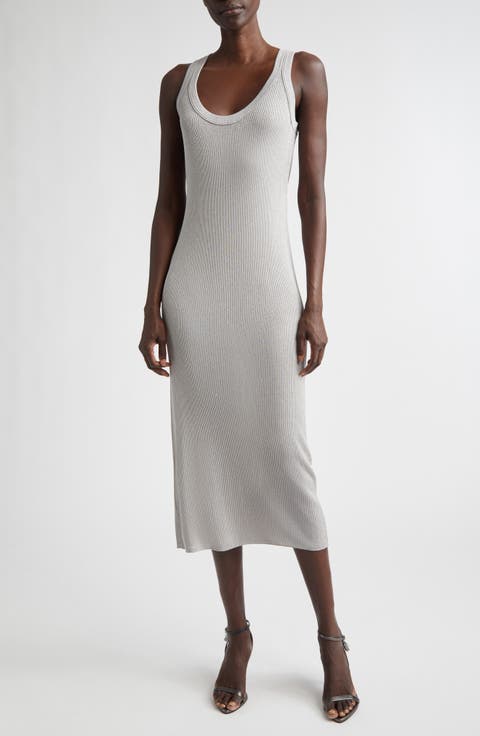 Sequin Rib Tank Dress