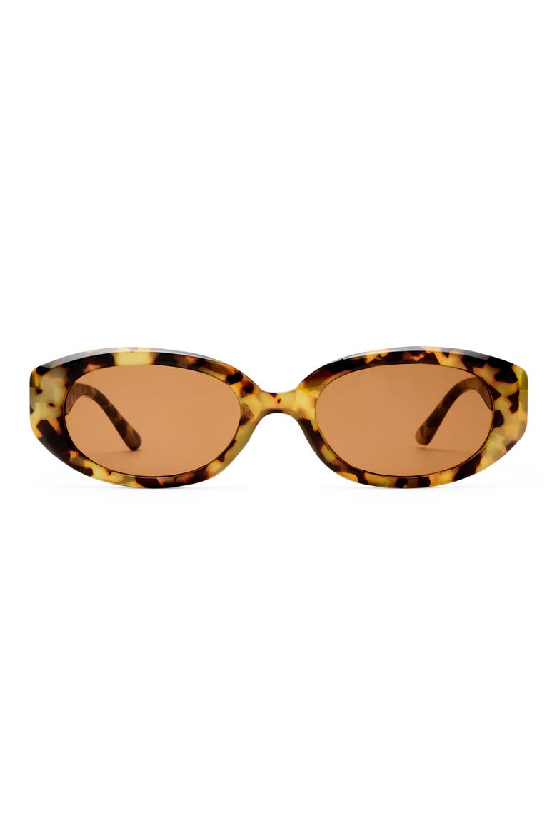 Affinity 52mm Oval Sunglasses, Main, color, MOTTLED TORT / BROWN MONO