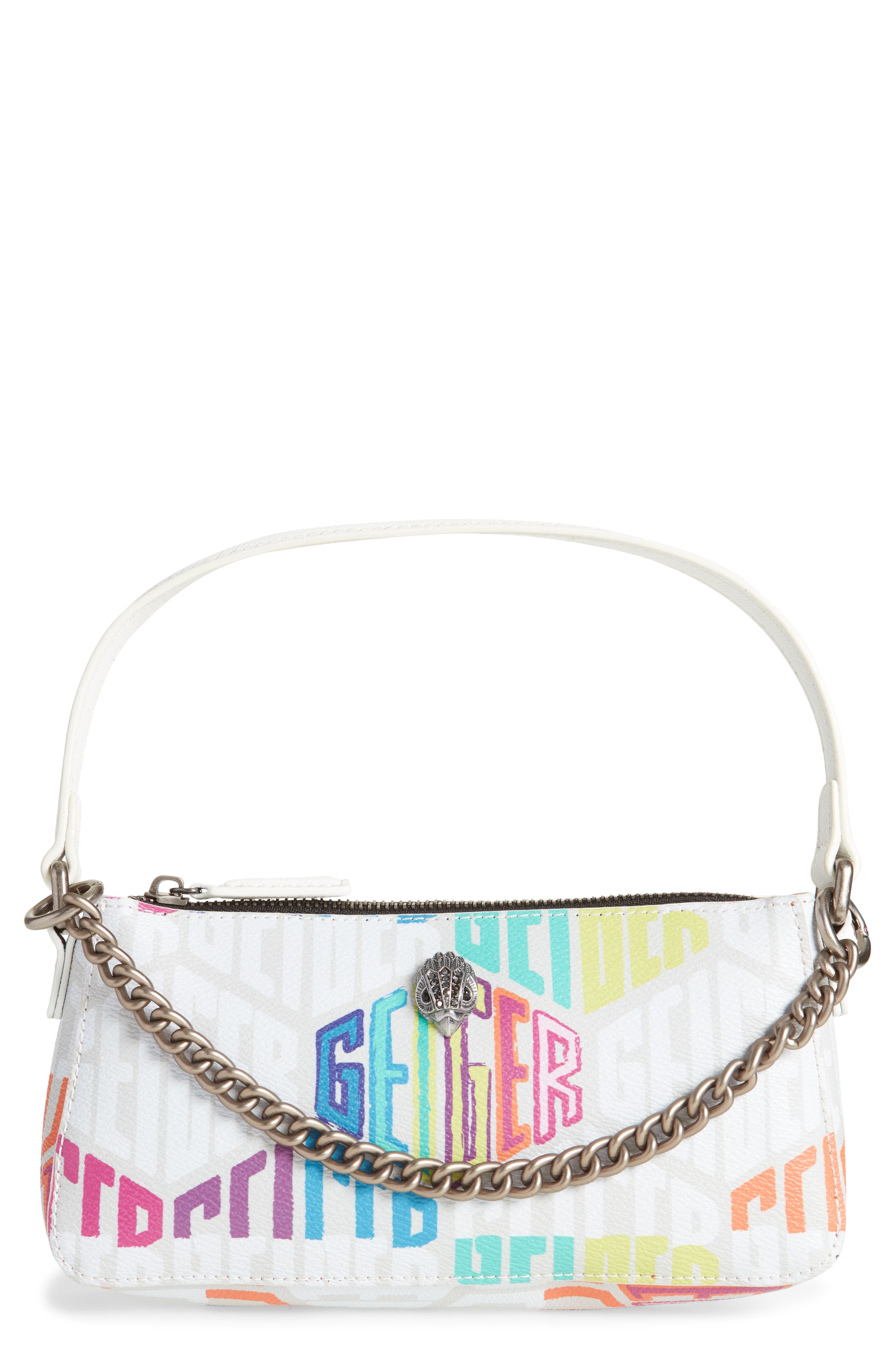 Richmond Faux Leather Baguette Bag, Main, color, OPEN WHITE