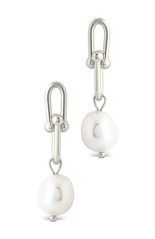Sterling Forever Ellery Mother-of-pearl Drop Earrings In Silver