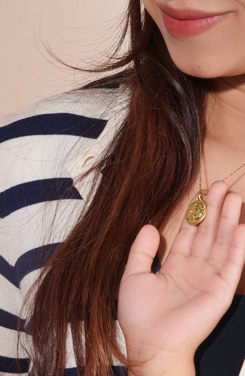 Little Sky Stone Birth Flower Necklace, Alternate, color, Daisy / April