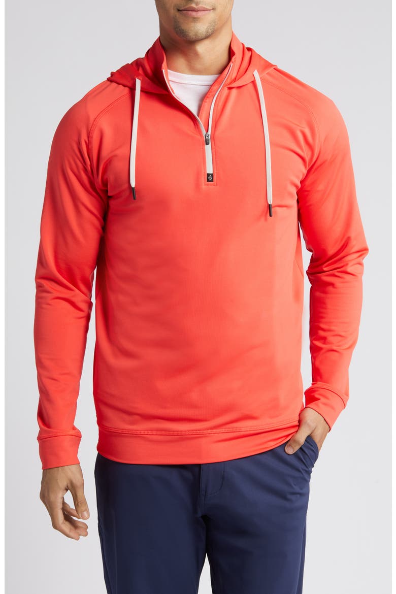 Vandyke Half Zip Hoodie, Main, color, RED