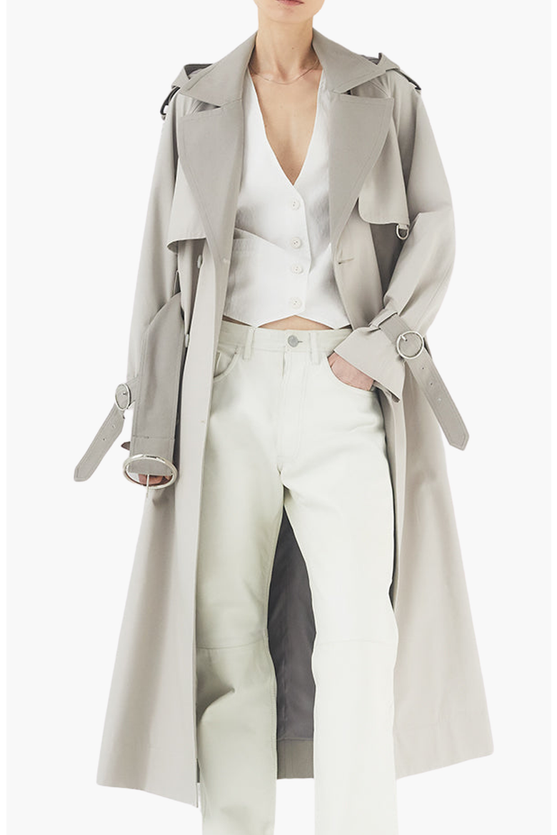 Water Resistant Trench Coat, Alternate, color, Light Gray