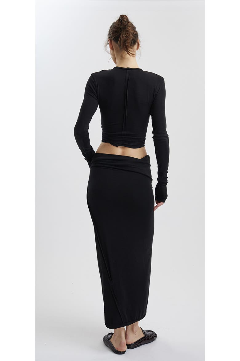 Papper Wrap Skirt, Alternate, color, BLACK