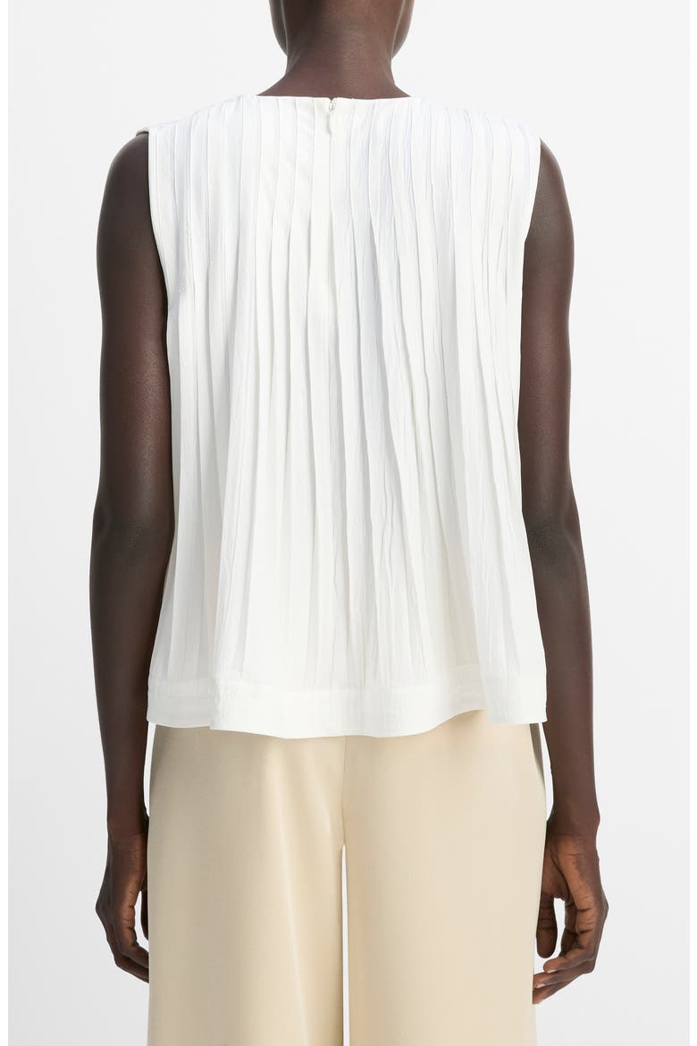 Pleated Sleeveless A-Line Top, Alternate, color, OFF WHITE